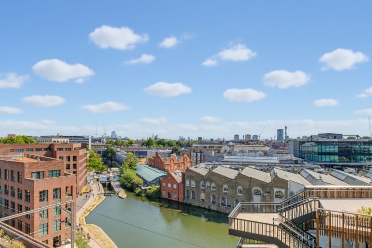 Balcony views from apartment at Camden Lock Residences